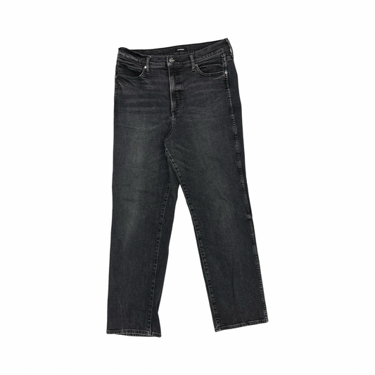 Jeans Straight By Express In Black Denim, Size:14