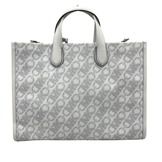 Tote Designer By Michael Kors In Grey & White, Size:Medium