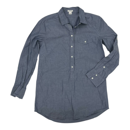 Blouse Ls By J. Crew In Blue Denim, Size:S