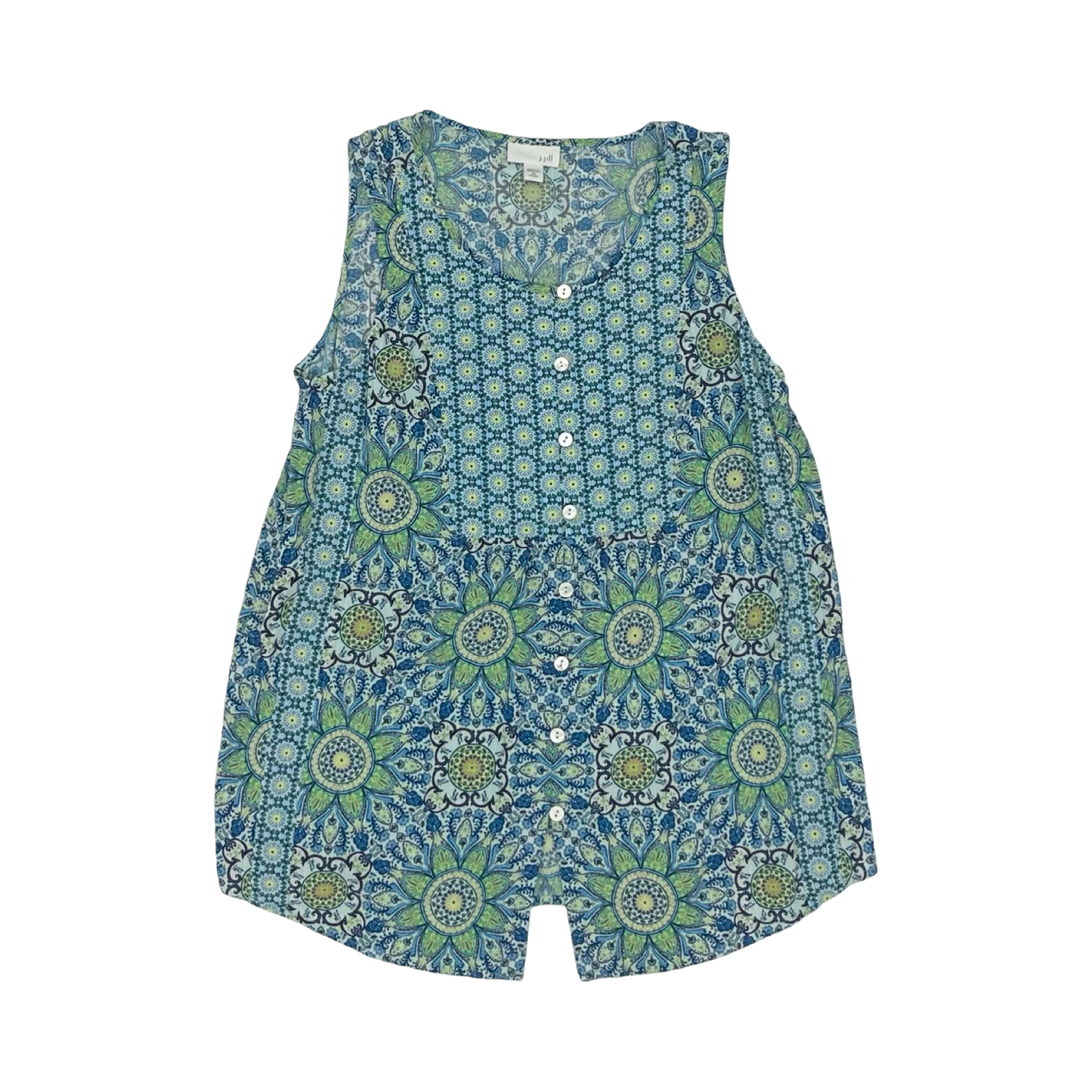 Top Sleeveless By J. Jill In Blue & Green, Size:Xsp