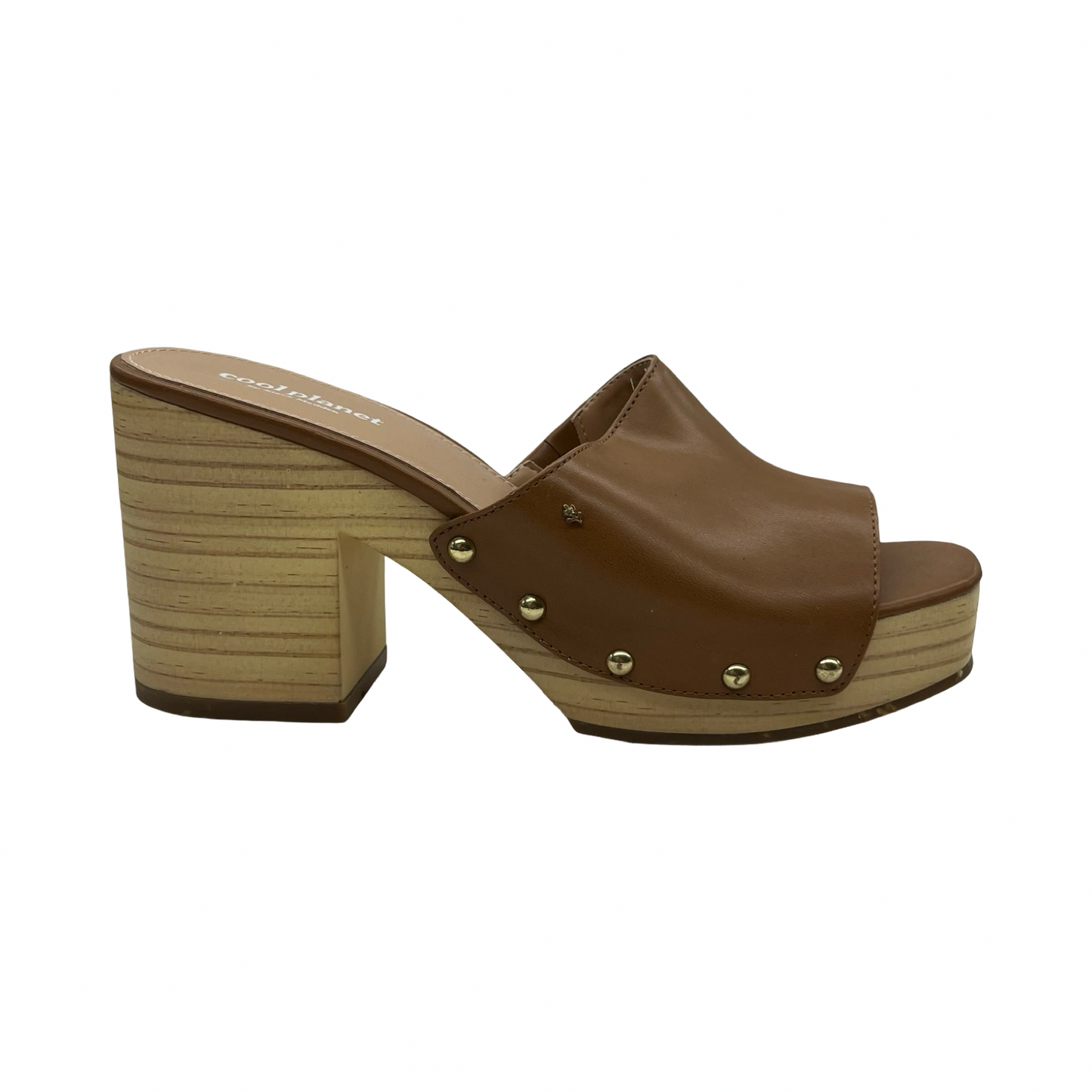 Sandals Heels Block By Steve Madden In Brown, Size:9.5