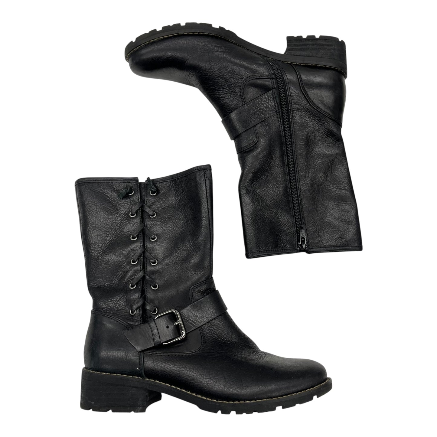 Boots Leather By Sofft In Black, Size:7