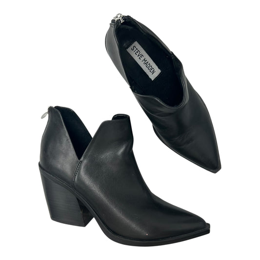 Boots Leather By Steve Madden In Black, Size:6.5