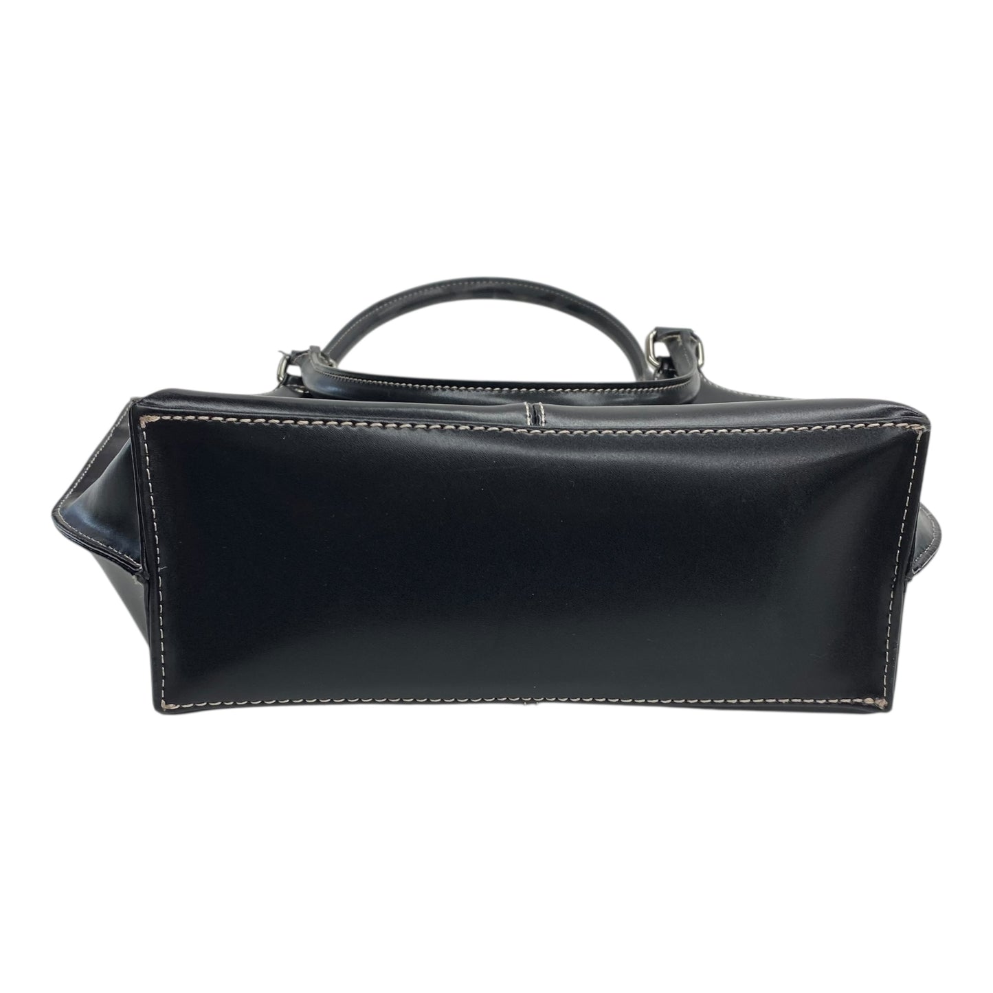 Handbag Leather By Wilsons Leather In Black, Size:Medium