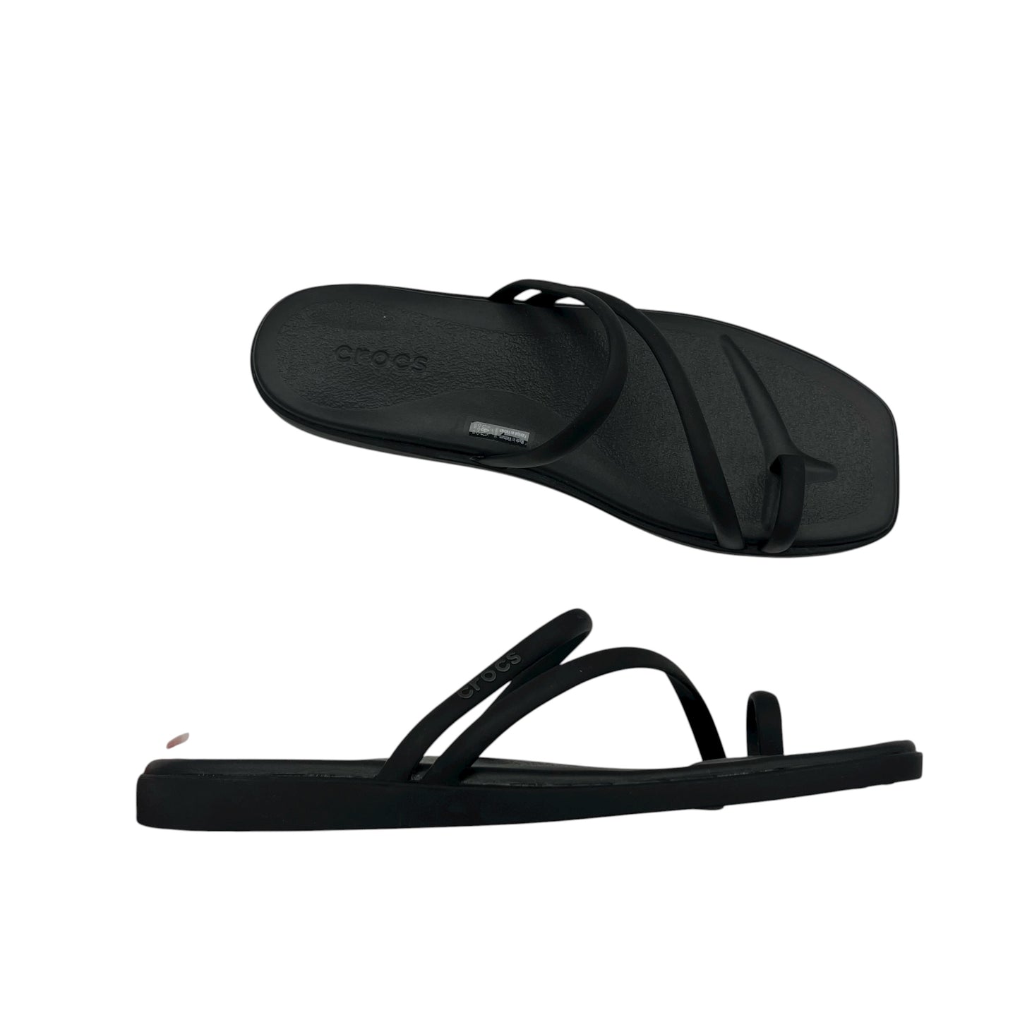 Sandals Flats By Crocs In Black, Size:11