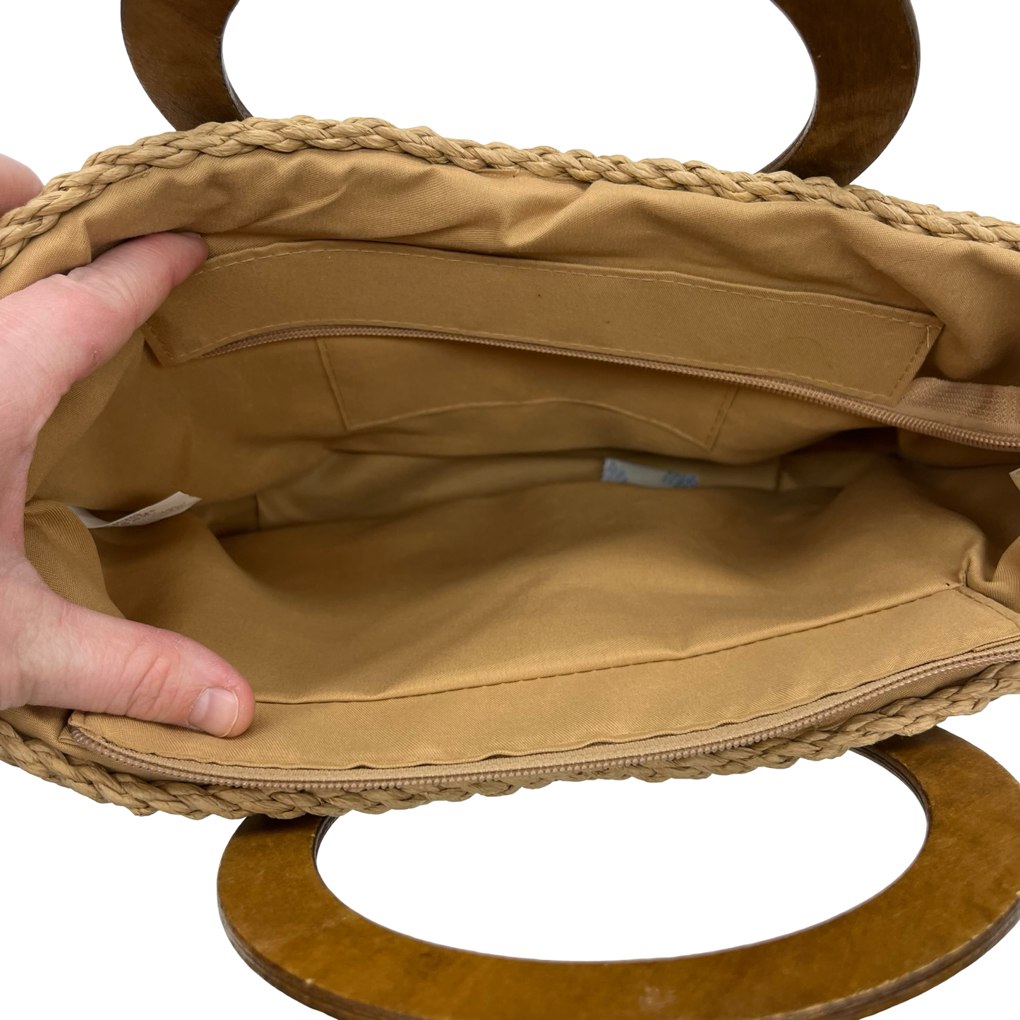 Handbag By Clothes Mentor In Brown & Cream, Size:Medium