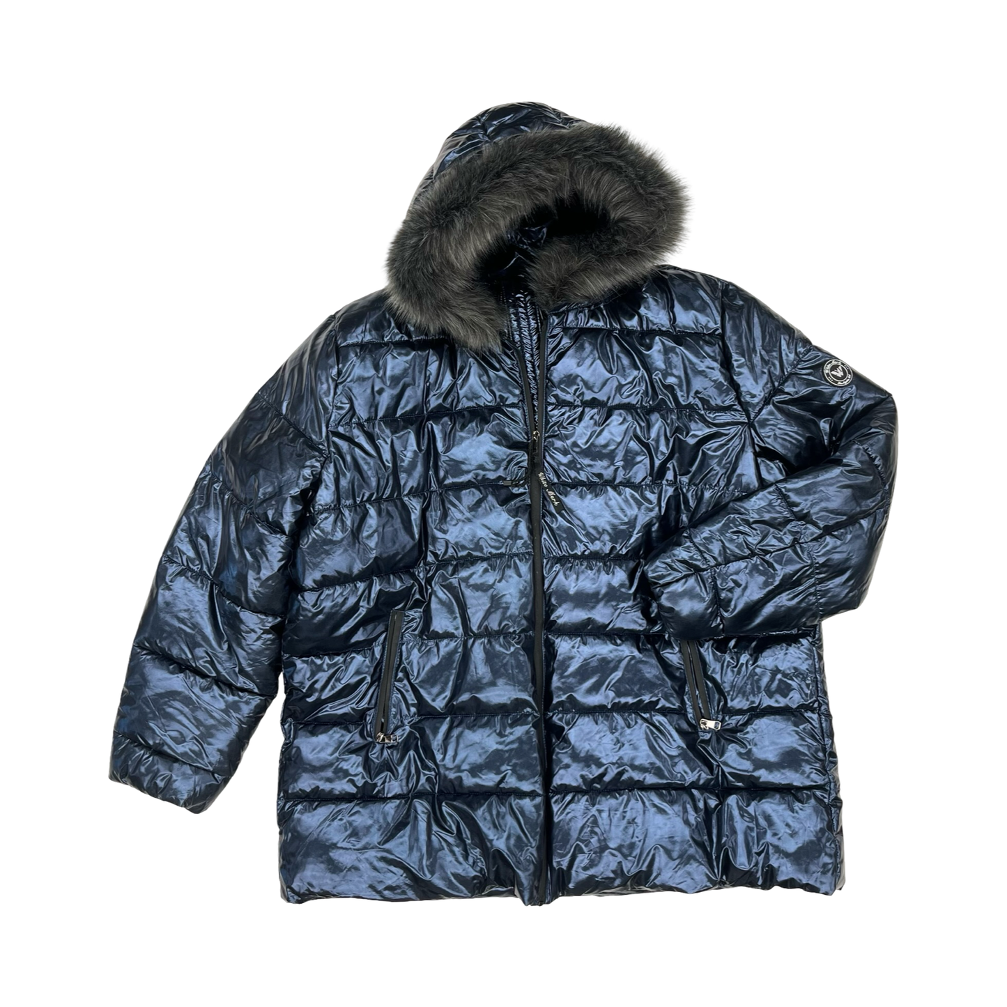 Coat Puffer & Quilted By White Mark In Blue, Size:3X