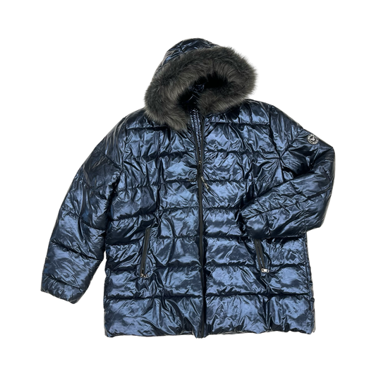 Coat Puffer & Quilted By White Mark In Blue, Size:3X