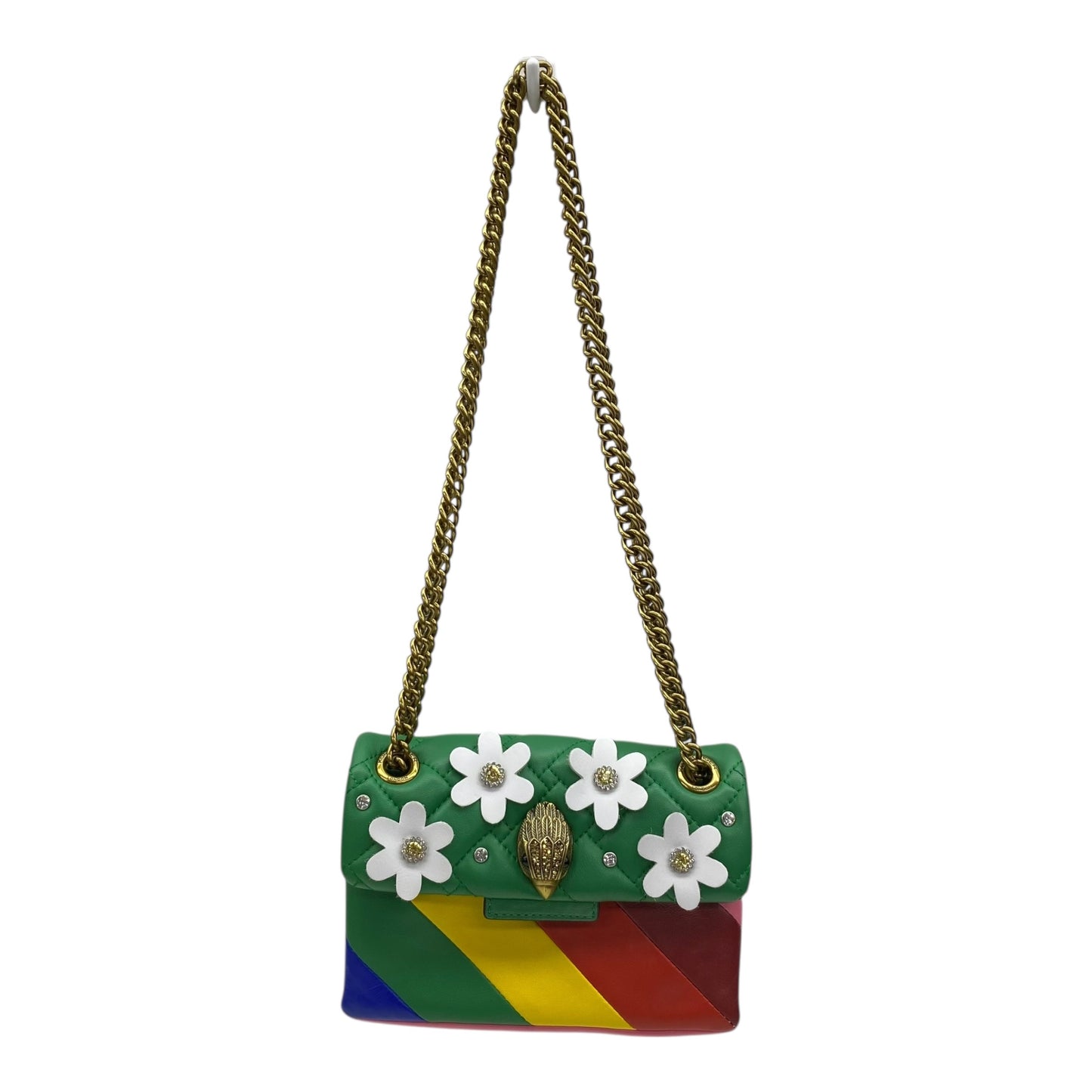 Crossbody Designer By Kurt Geiger In Rainbow Print, Size:Small