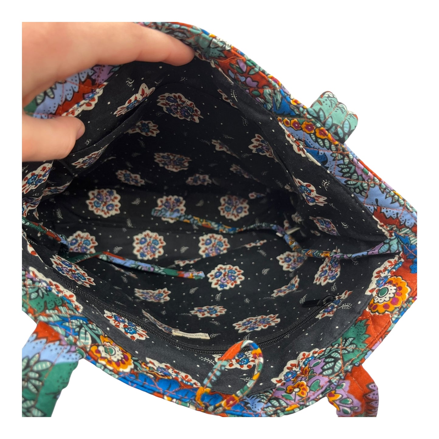 Handbag By Vera Bradley In Blue & Orange, Size:Large