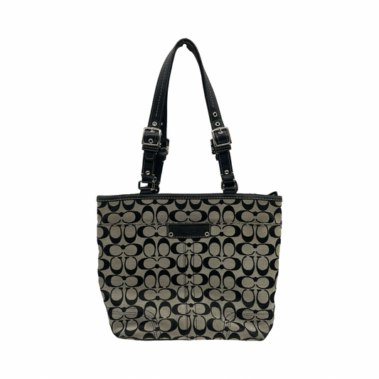 Handbag Designer By Coach In Black & Tan, Size:Medium