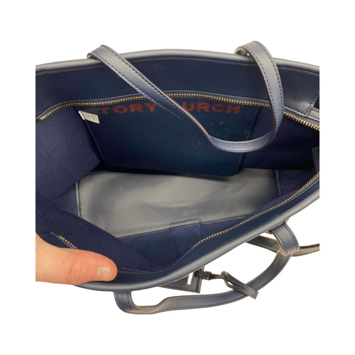 Handbag Designer By Tory Burch In Navy, Size:Medium