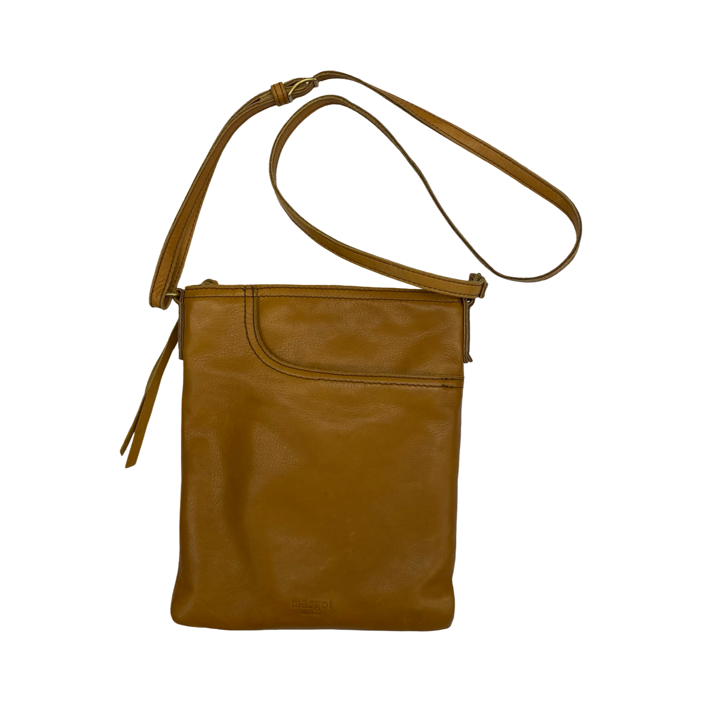Crossbody Leather By Margot In Brown, Size:Medium