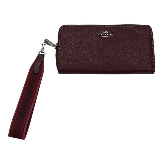 Wallet Designer By Coach In Maroon, Size:Large