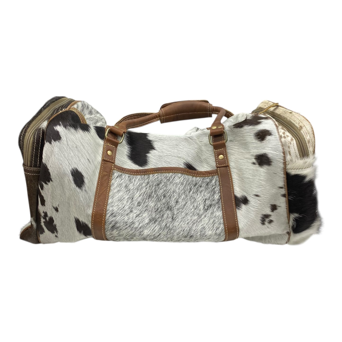 Duffle And Weekender Leather By Myra In Animal Print, Size:Medium