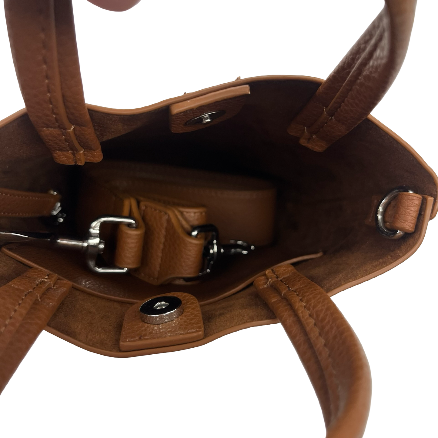 Handbag Leather By Lands End In Brown, Size:Small
