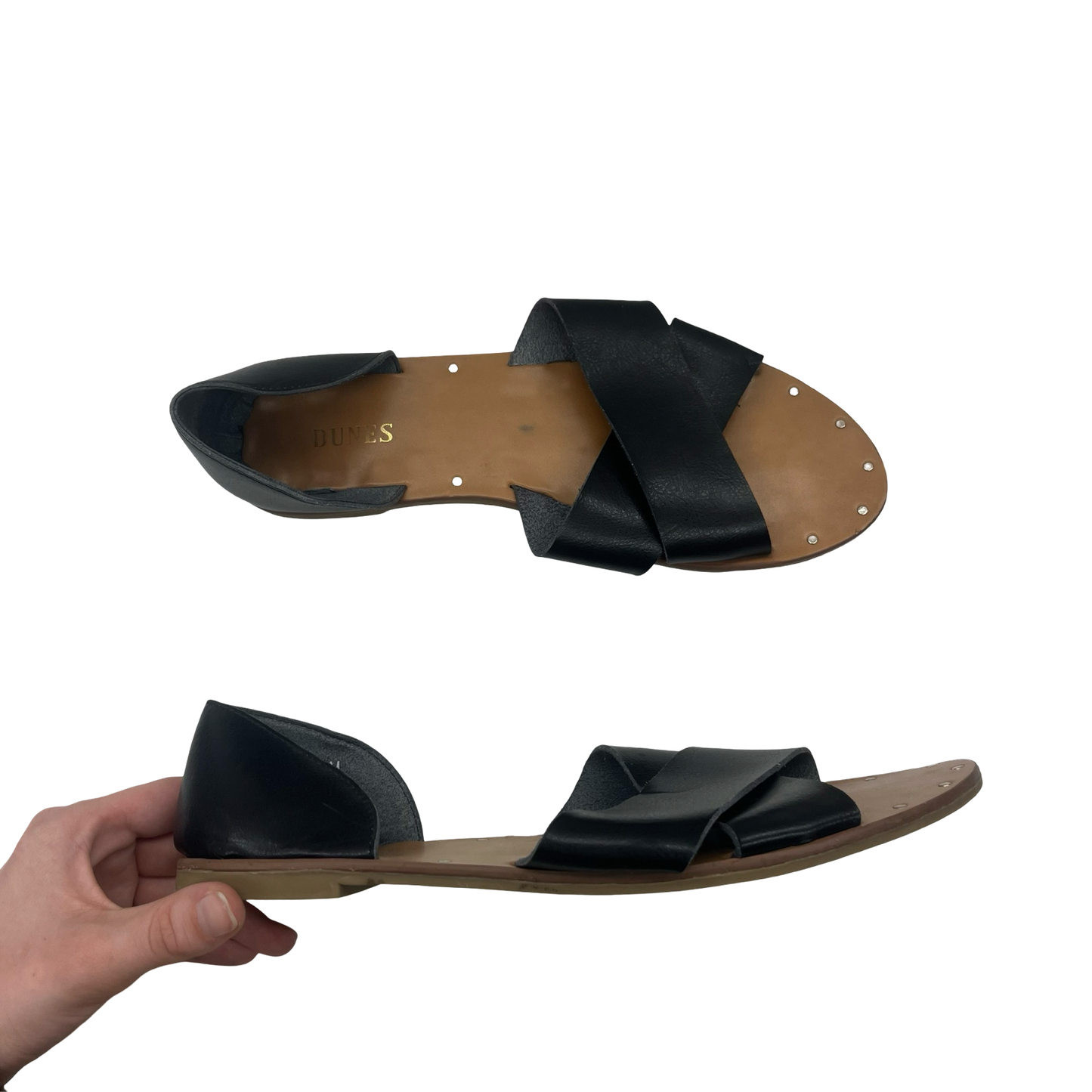 Sandals Flats By Clothes Mentor In Black, Size:10