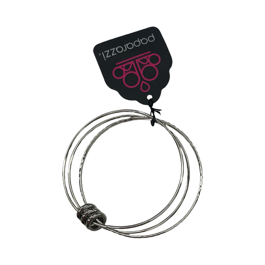 Bracelet Bangle By Paparazzi In Silver, Size:03 Piece Set