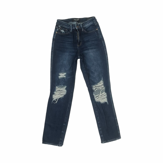 Jeans Straight By Judy Blue In Blue Denim, Size:0