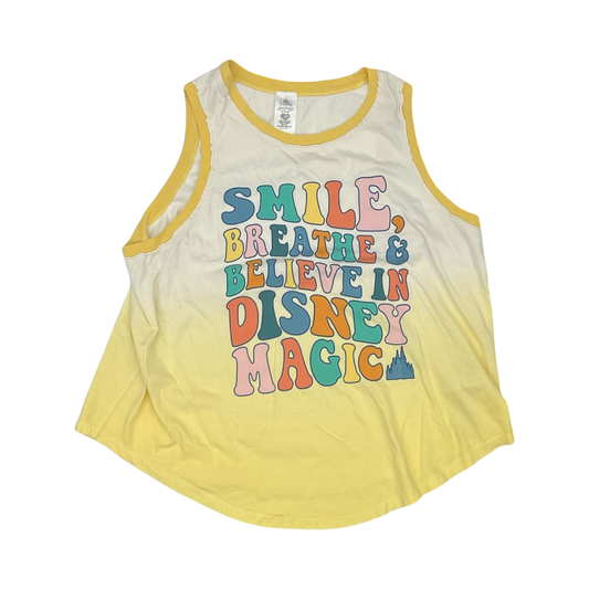 Tank Top By Disney In Tan & Yellow, Size:1X