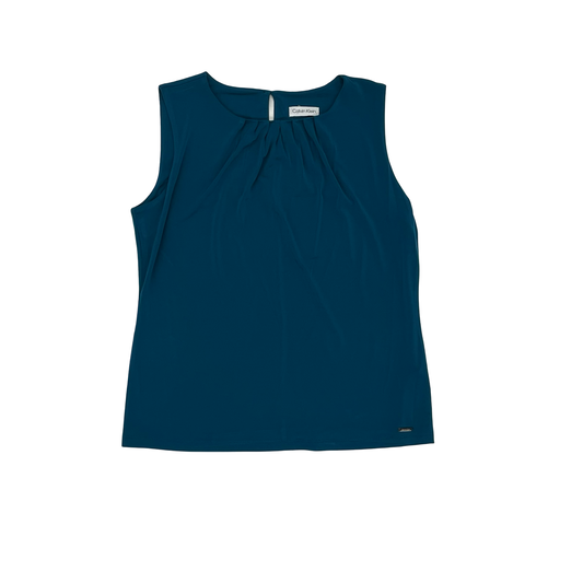 Blouse Sleeveless By Calvin Klein In Teal, Size:Large