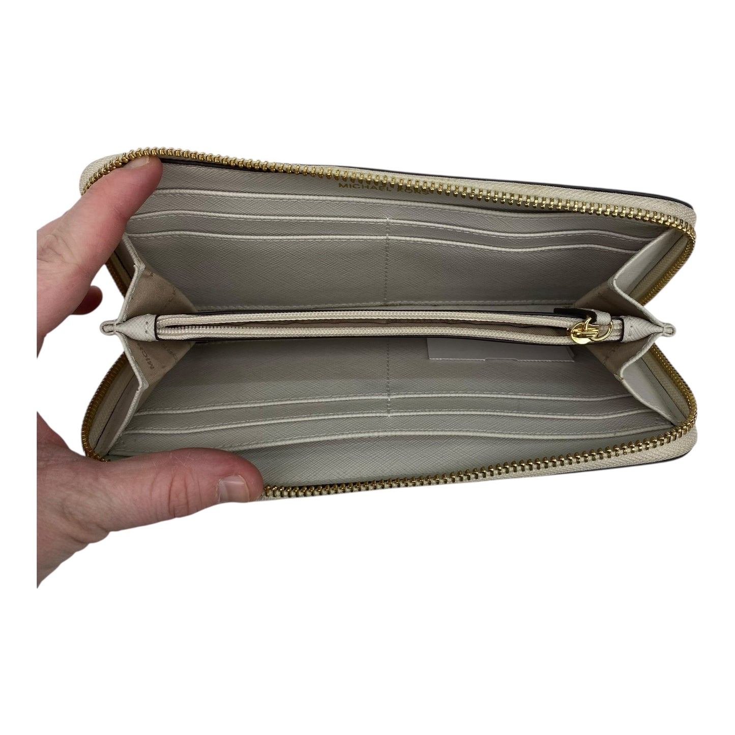 Wallet Designer By Michael Kors In Cream, Size:Medium