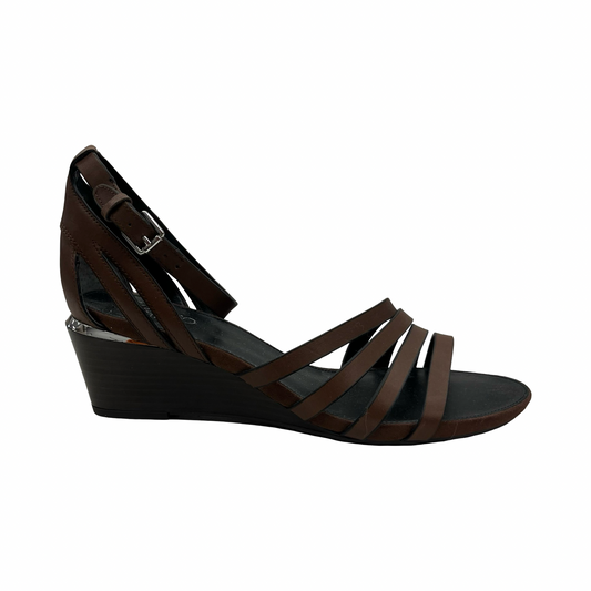 Sandals Heels Wedge By Franco Sarto In Brown, Size:9.5