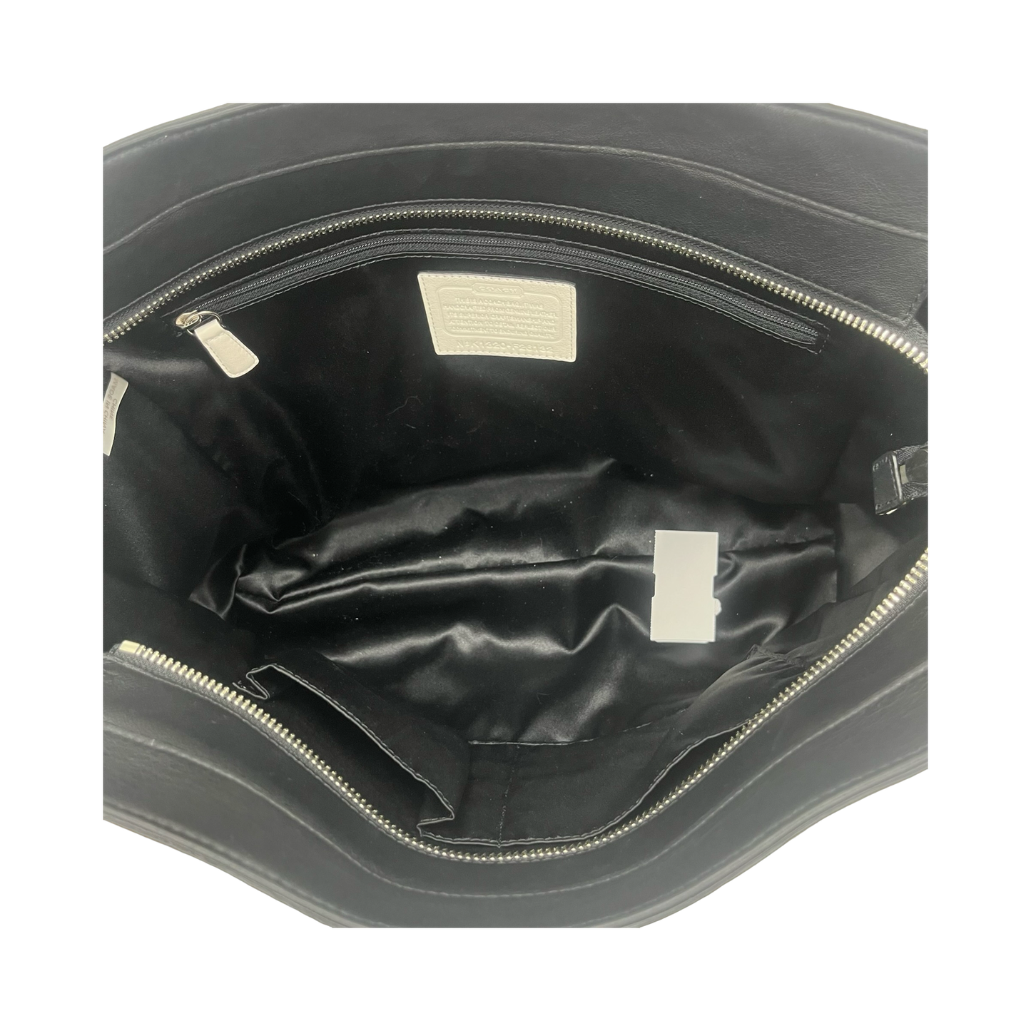 Handbag Designer By Coach In Black & Tan, Size:Medium