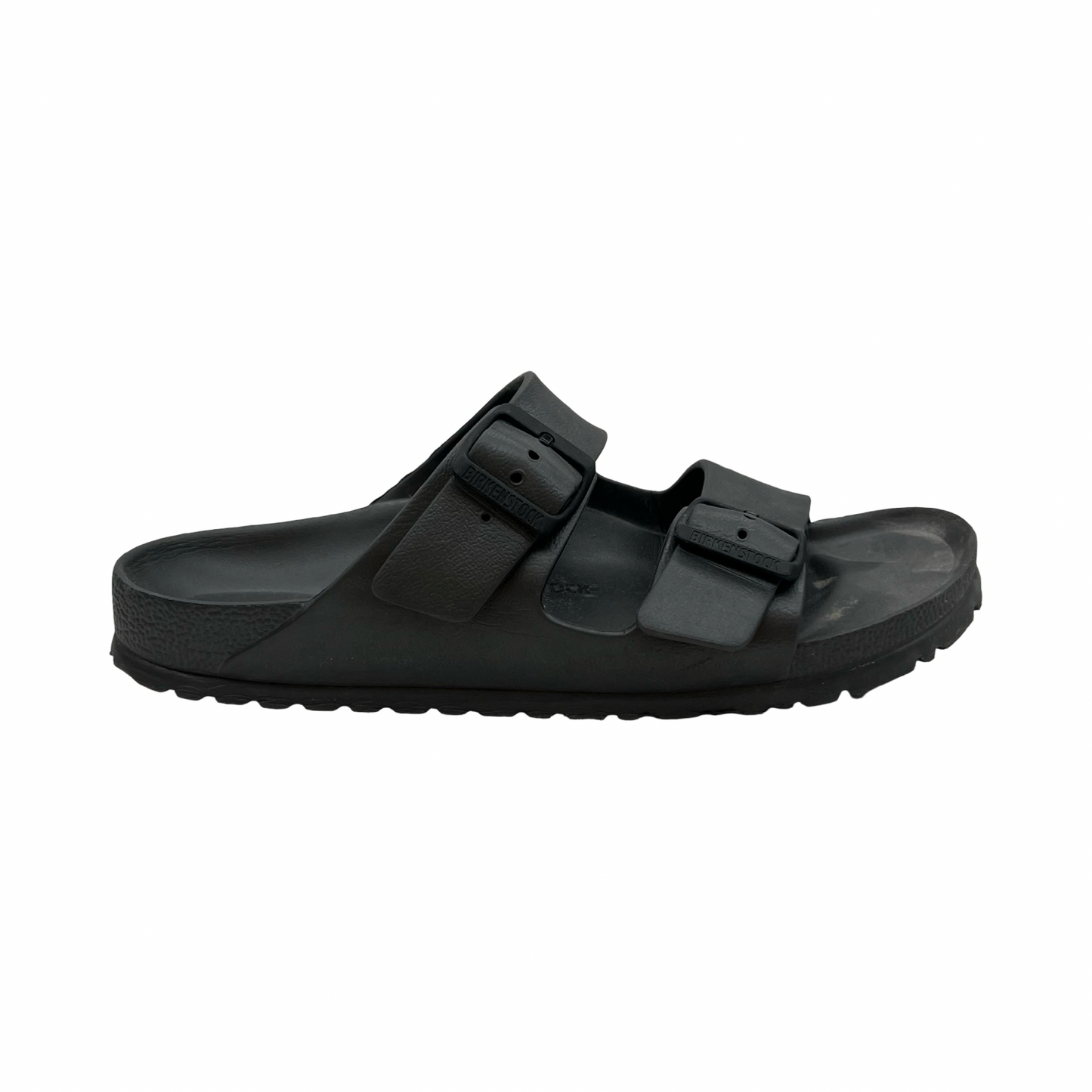 Sandals Flats By Birkenstock In Silver, Size:10