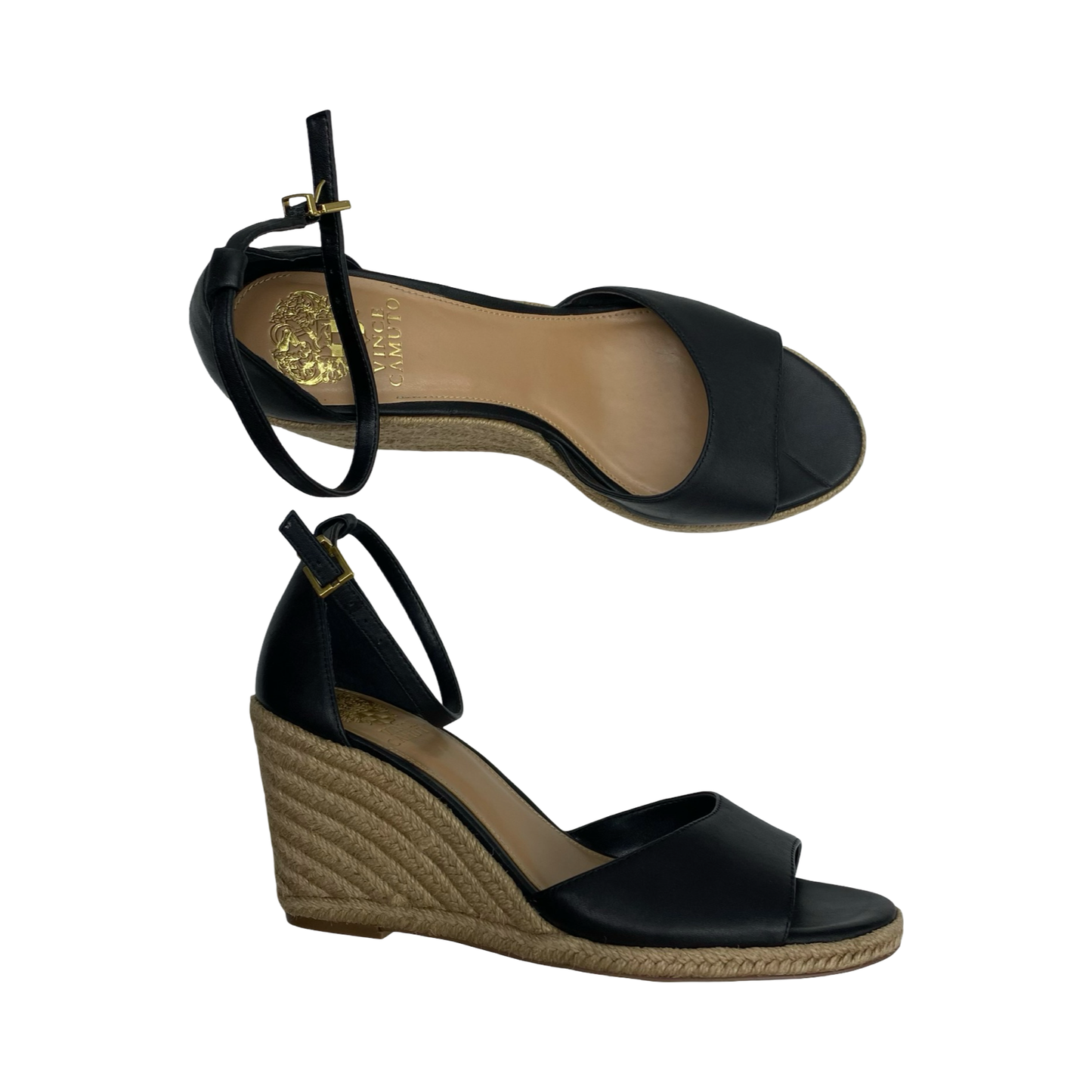 Sandals Heels Wedge By Vince Camuto In Black, Size:10