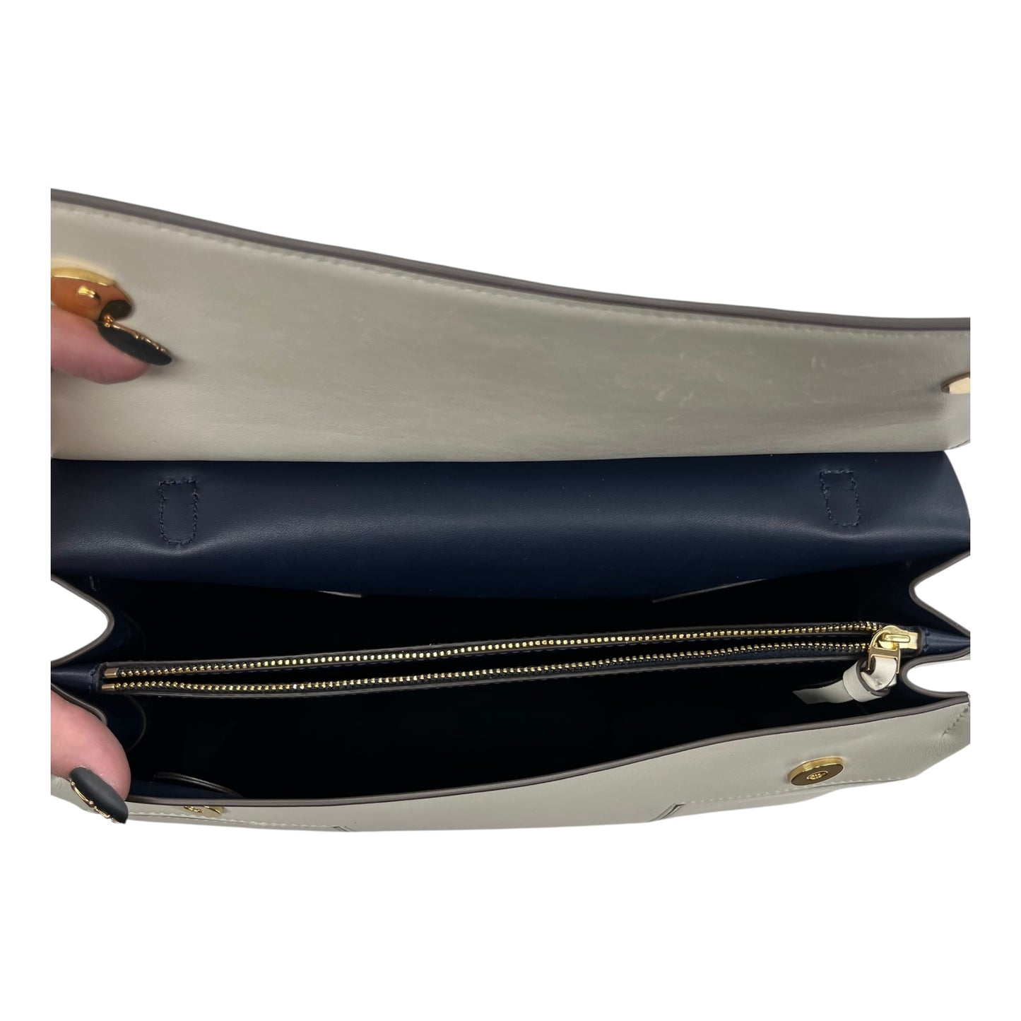 Crossbody Designer By Tory Burch In Cream, Size:Medium