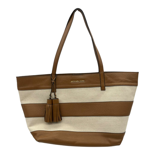 Handbag Designer By Michael Kors In Brown & Tan, Size:Large