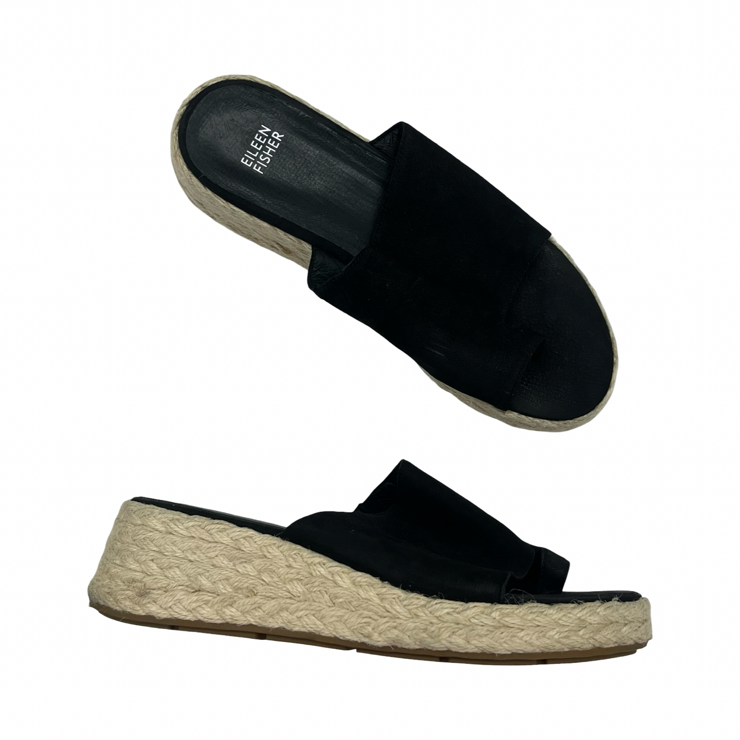 Sandals Flats By Eileen Fisher In Black, Size:9.5