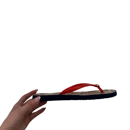 Sandals Designer By Tory Burch In Blue & Red, Size:7