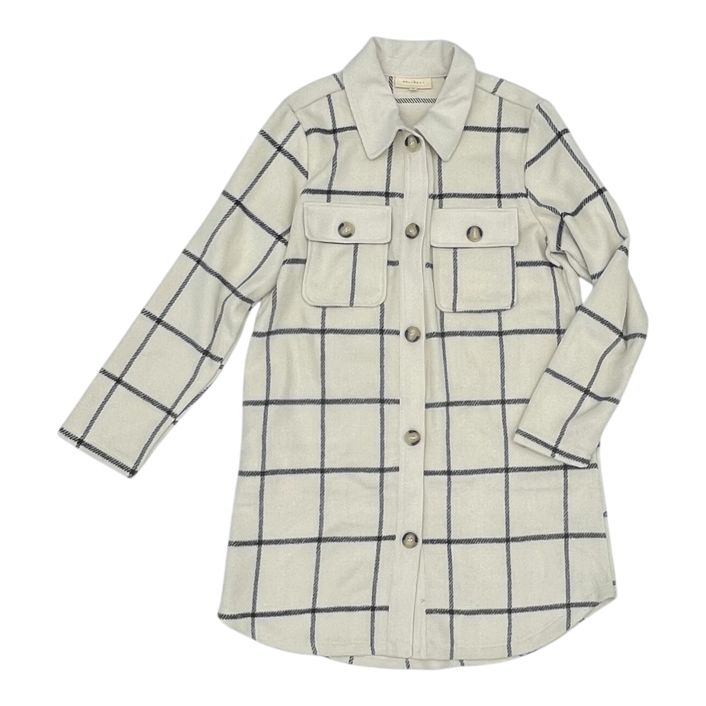 Jacket Shirt By Melloday In Black & Cream, Size:M