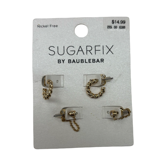 Earrings Hoop By Sugarfix By Baublebar In Gold, Size:02 Piece Set