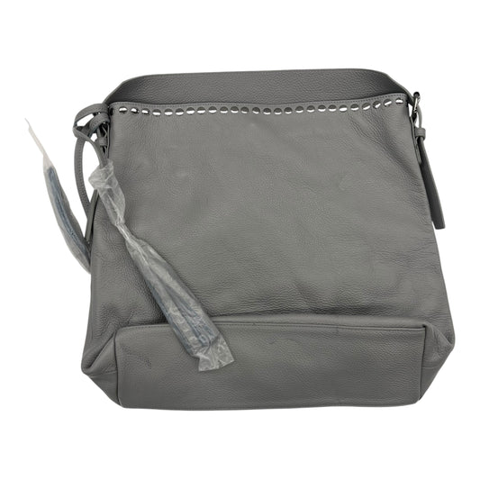 Handbag Leather By Clothes Mentor In Grey, Size:Medium