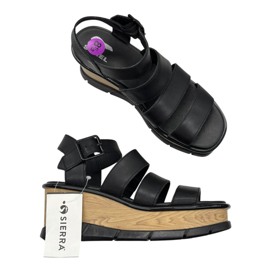 Sandals Heels Wedge By Sorel In Black, Size:8.5