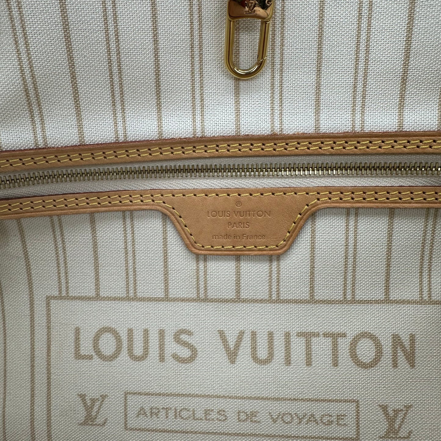 CREAM TOTE LUXURY DESIGNER by LOUIS VUITTON Size:MEDIUM