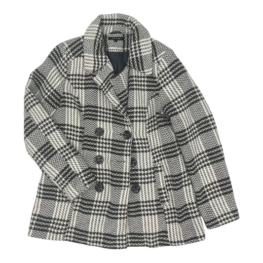 Coat Peacoat By Larry Levine In Grey & White, Size:L