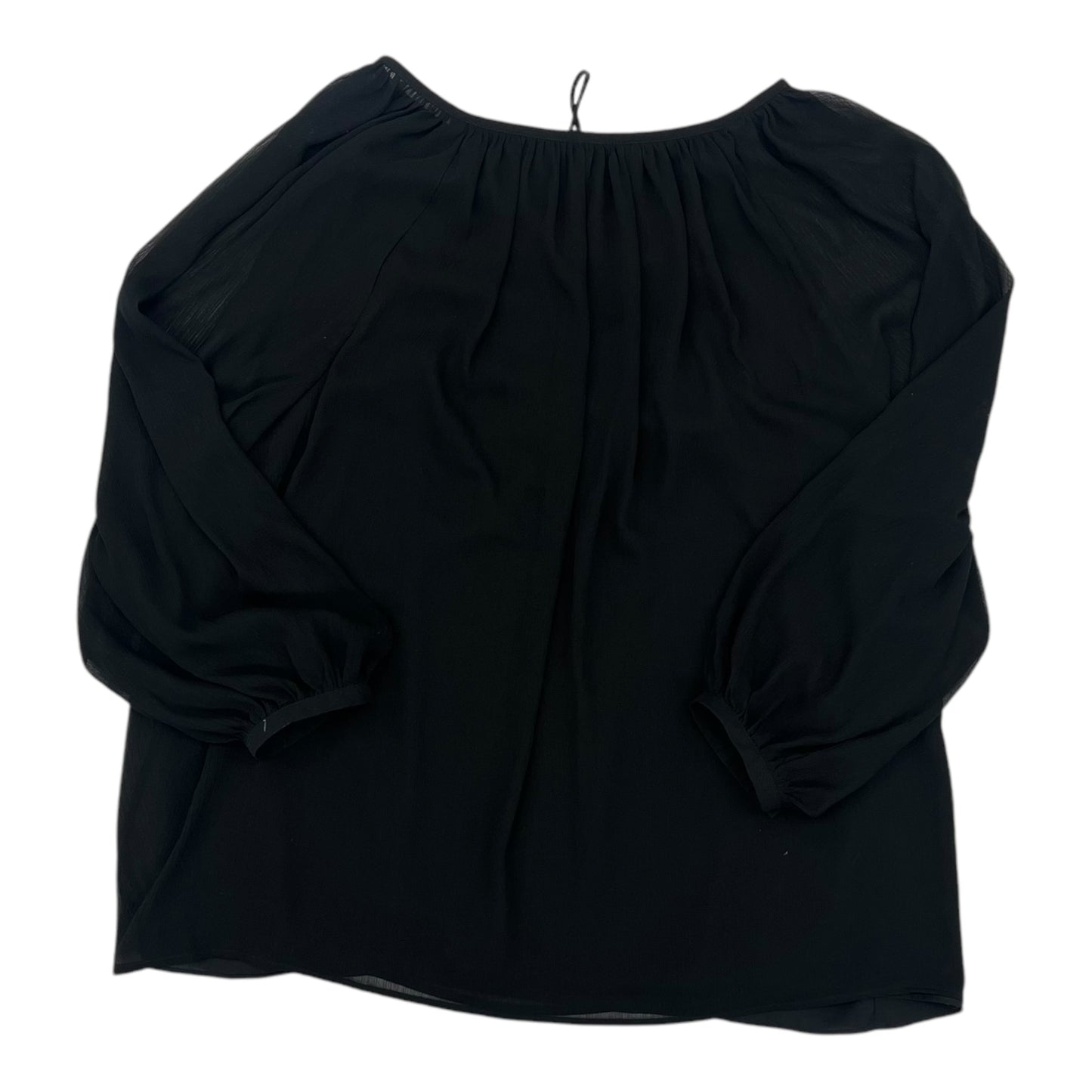 Blouse Ls By Talbots In Black, Size:2X