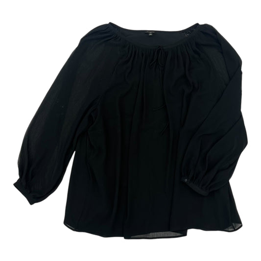 Blouse Ls By Talbots In Black, Size:2X