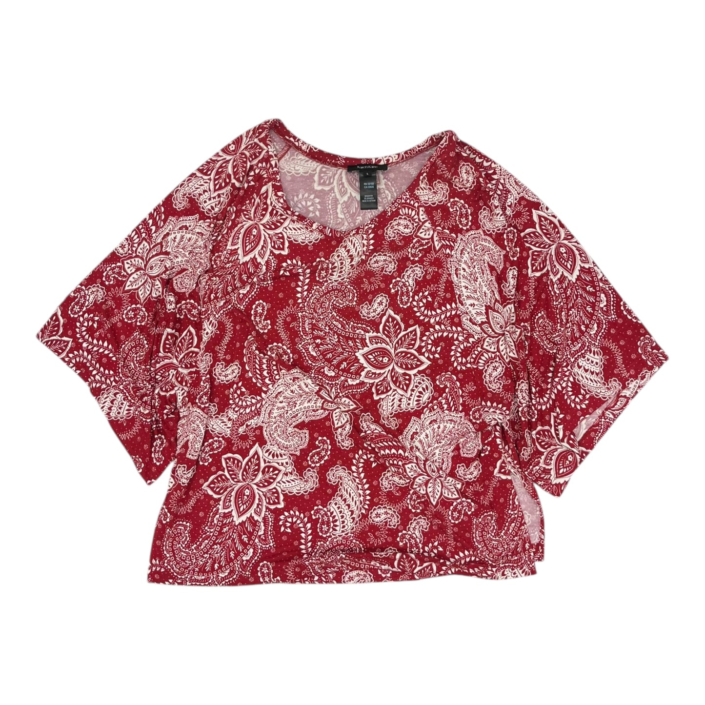 Blouse 3/4 Sleeve By Karen Kane In Red, Size:L