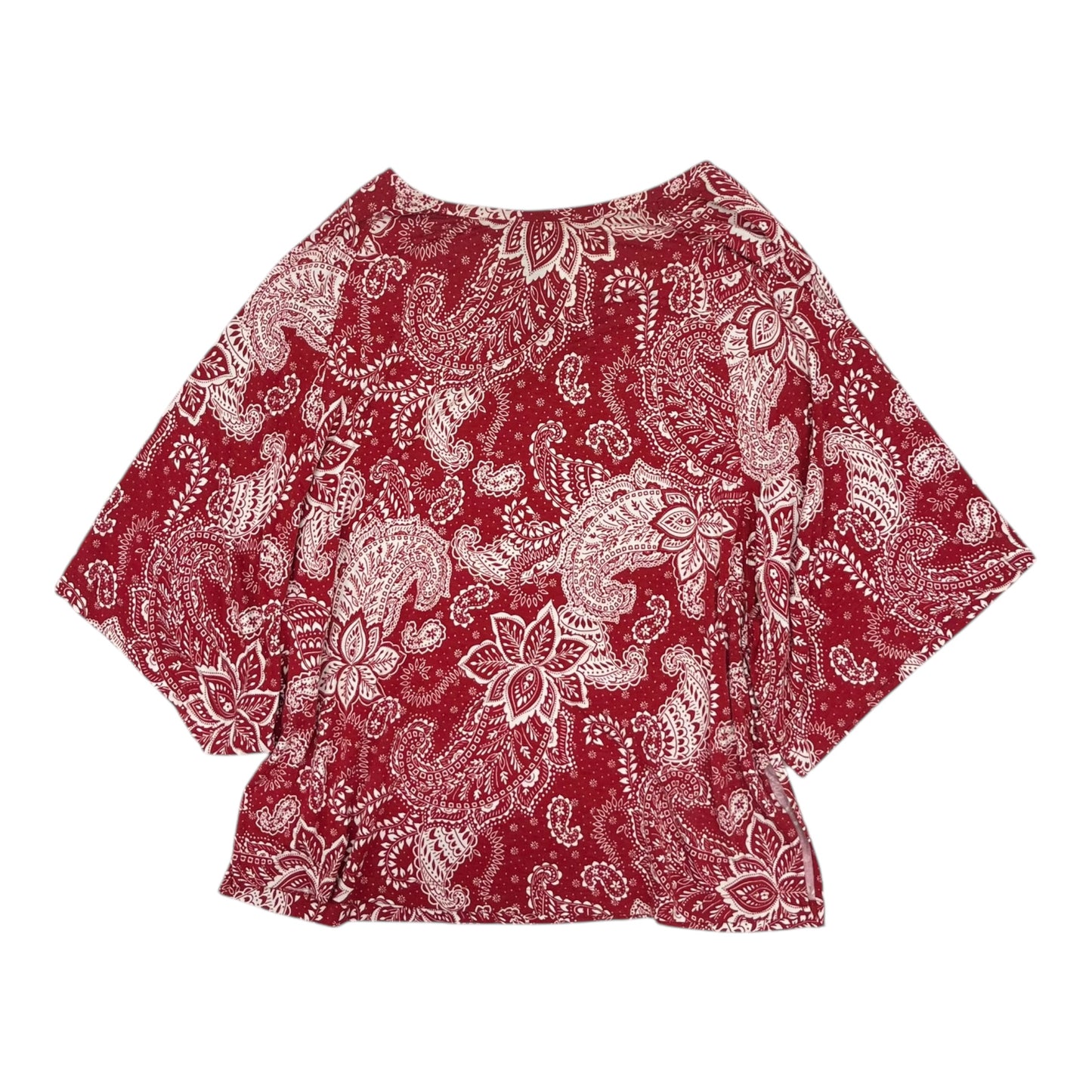Blouse 3/4 Sleeve By Karen Kane In Red, Size:L