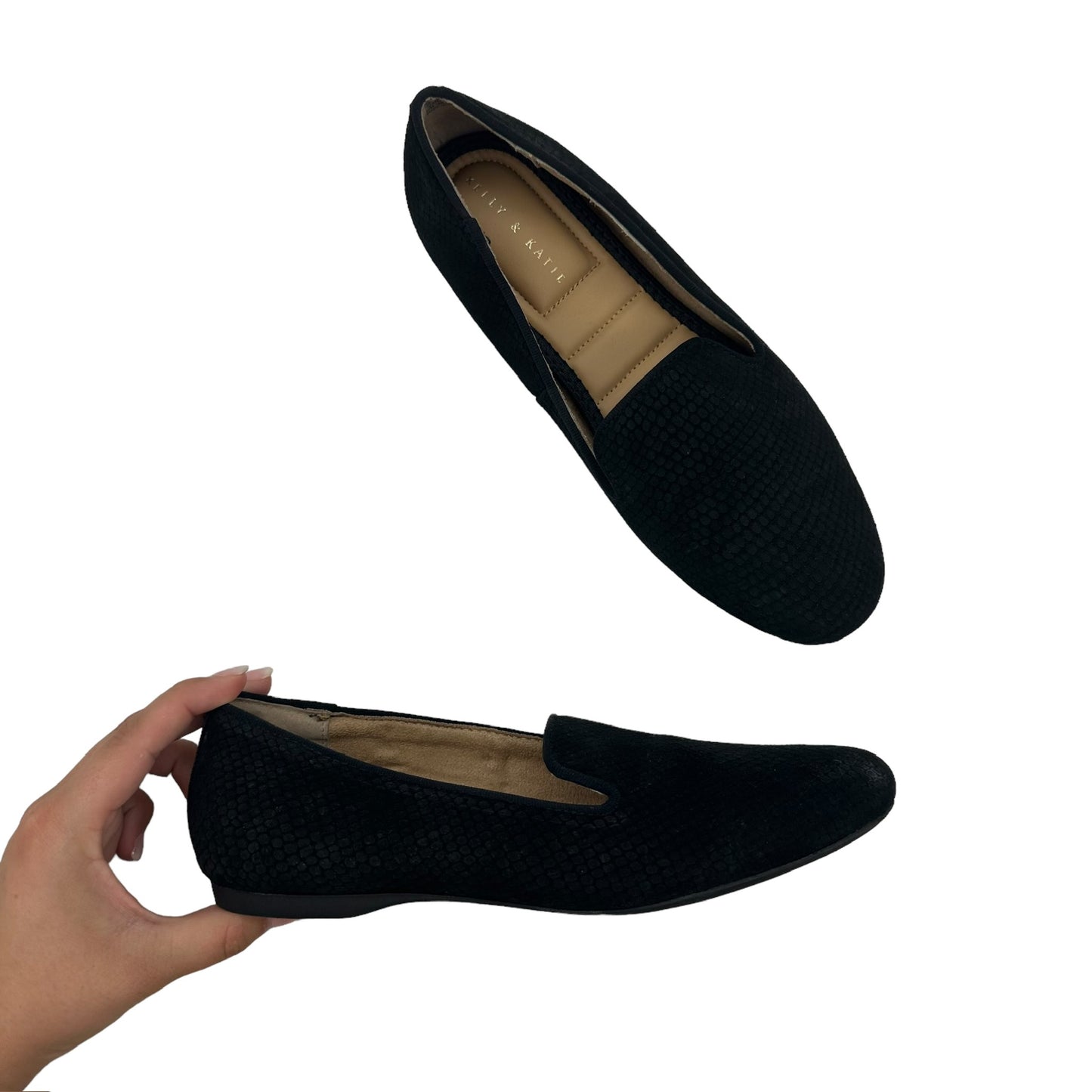 BLACK KELLY AND KATIE SHOES FLATS, Size 7.5