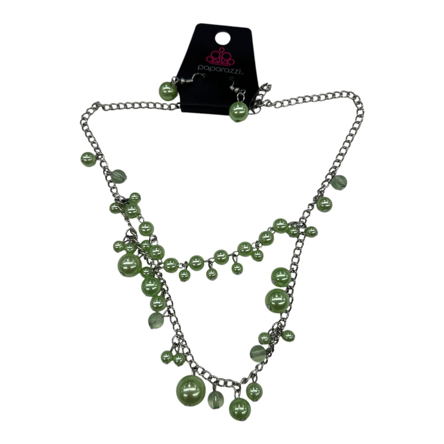 Necklace Set By Paparazzi In Green, Size:02 Piece Set