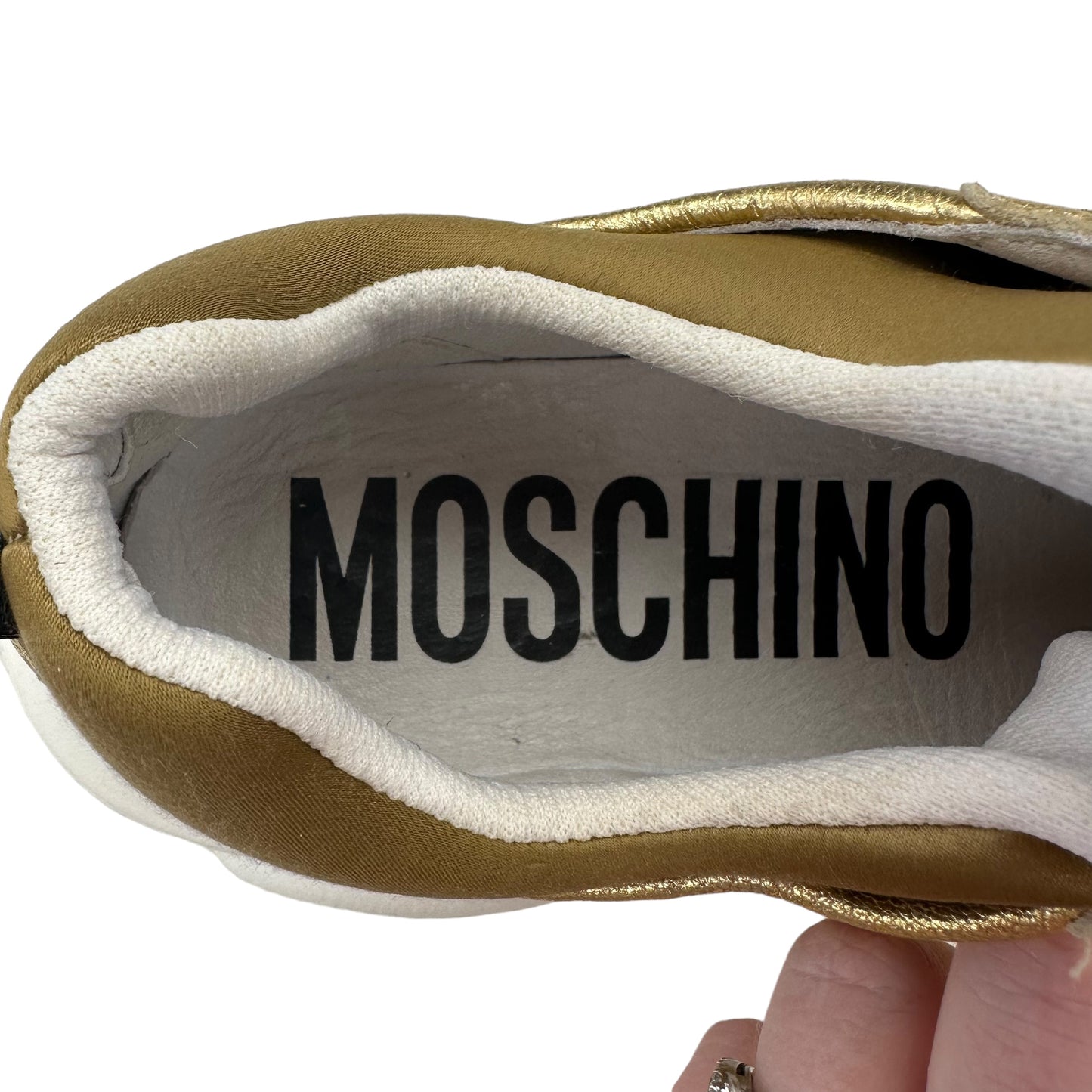 GOLD MOSCHINO SHOES LUXURY DESIGNER, Size 6.5