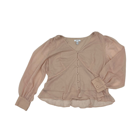 Blouse Ls By Nine West In Pink, Size:Petite   Xl