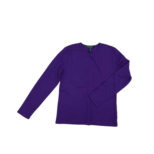 Top Ls Basic By Lauren By Ralph Lauren In Purple, Size:L