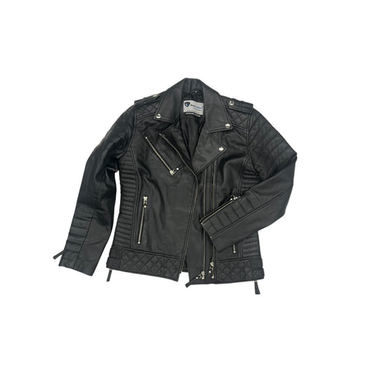 Jacket Moto Leather By Clothes Mentor In Black, Size:M